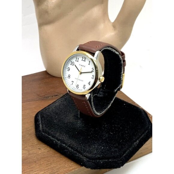 Timex Women's Watch TW2V94800 Quartz Indiglo White Dial Brown Leather St… - Picture 2 of 14